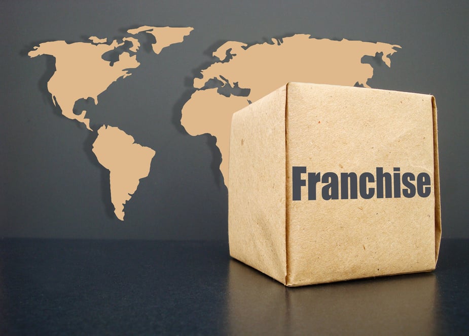 A franchise for the whole world. A symbol of giving a franchise.